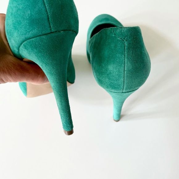 Steve Madden Remmedy Suede Platform Heels, Green, Size 9.5, G+UC - Picture 5 of 8
